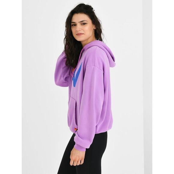 Aviator Nation Logo Hoodie Purple Relaxed Fit Kangaroo Pocket Women’s XS - Picture 4 of 16